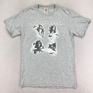 Vintage Led Zeppelin Band T-Shirt Size Small‎ Grey 2004 Rock Music Graphic Tee